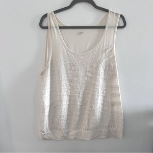 Loft sleeveless blouse top with subtle sparkle